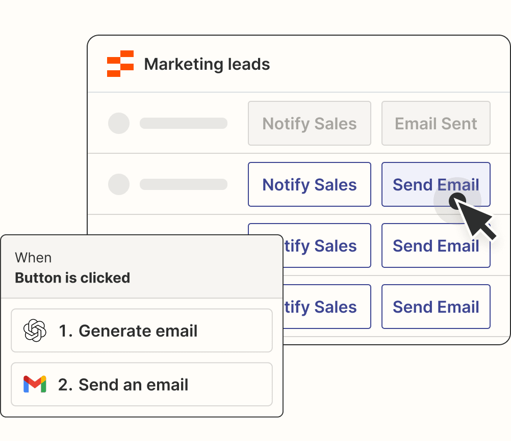 Marketing leads table