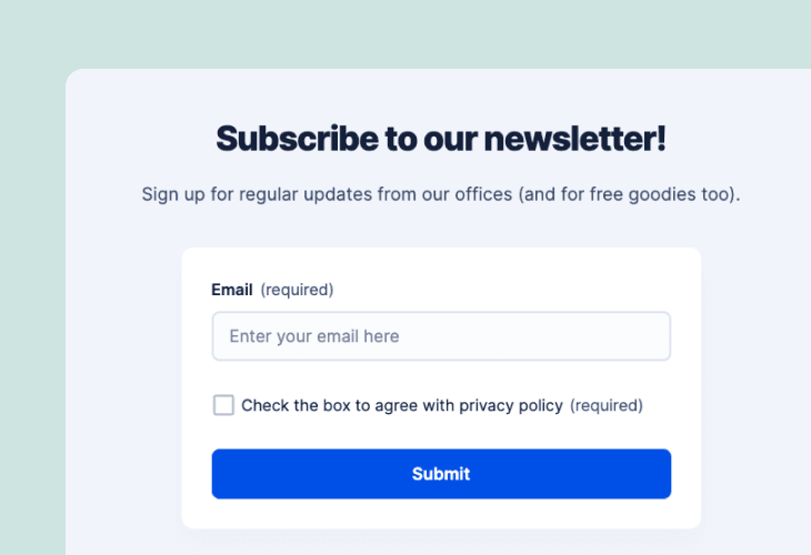 newsletter subcription